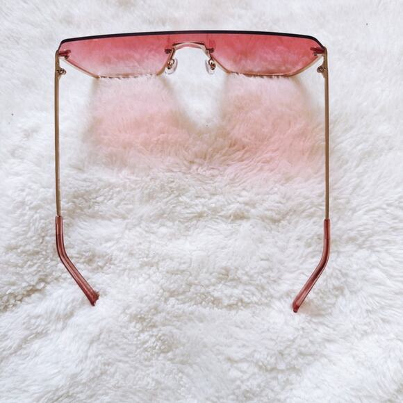 Kalia Pink Rimless Sleek Sunglasses - Picture 7 of 11